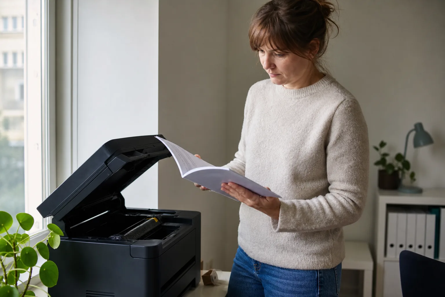 Tonerkassett till en Lexmark-skrivare med etikett synlig