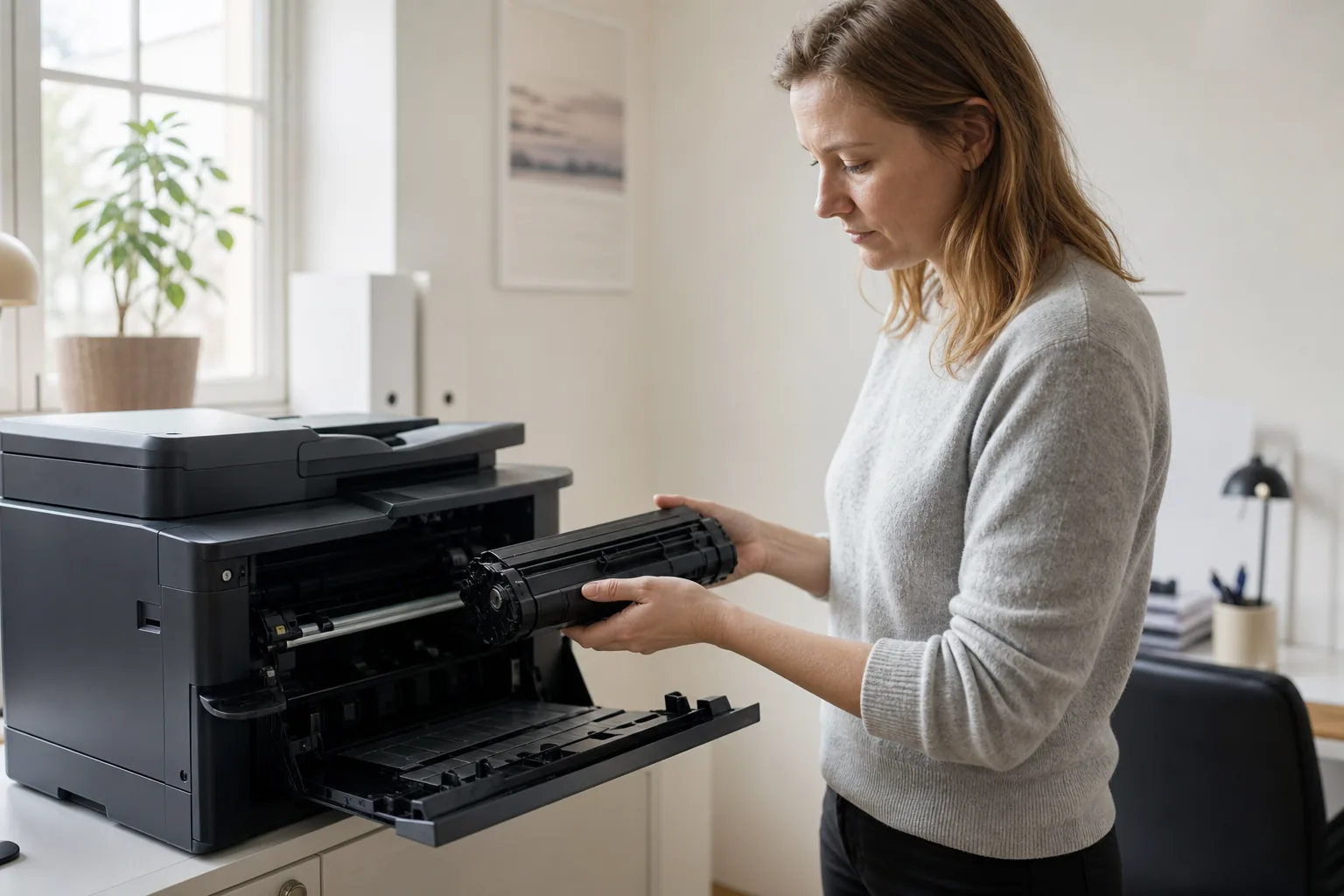 Ny tonerkassett för laserskrivare i sin förpackning